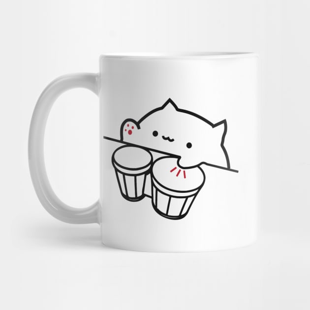 Bongo Cat Viral Music Cute Cat Meme by alltheprints